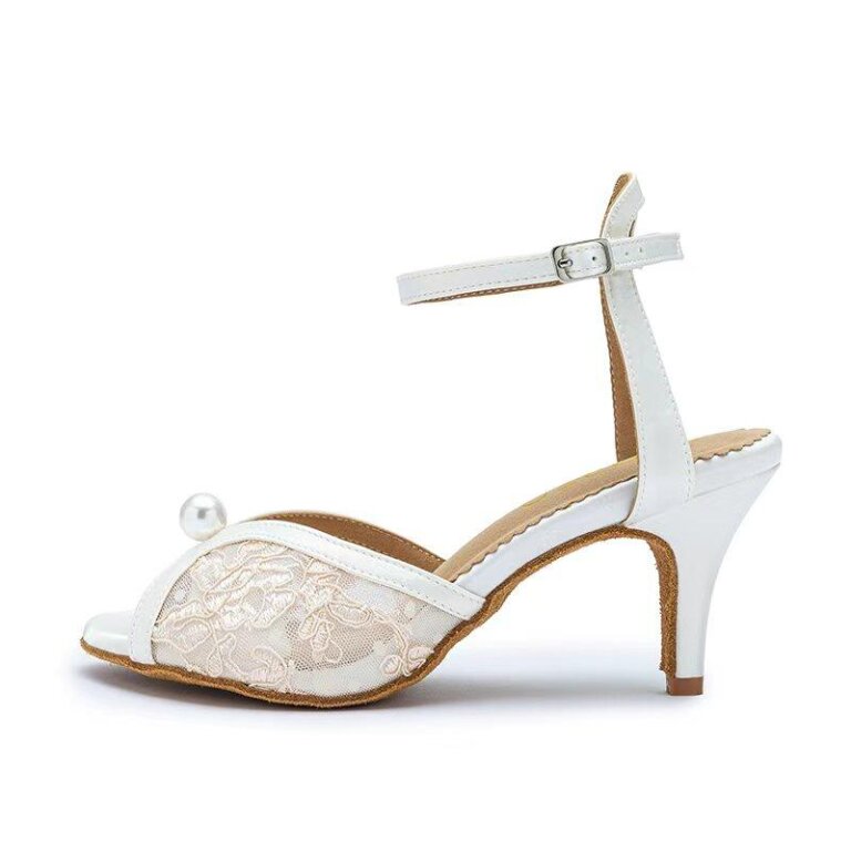 Buty ślubne koronkowe obcas 6 cm (6)